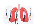 Human color lungs shape in flat style vector illustration isolated on white background.