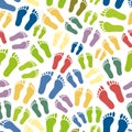 Human colorful footprints simple seamless pattern eps10