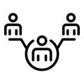 Human connections icon, outline style