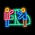 human construct tent neon glow icon illustration