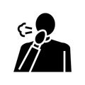 human cough glyph icon vector illustration