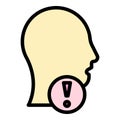 Human cough icon vector flat