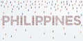 Human country name Philippines. large group of people form to create country name Philippines.
