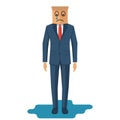 Human is crying. Businessman in suit