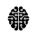 Human cybernetic human brain icon in flat style.