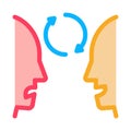 Human dementia icon vector outline illustration