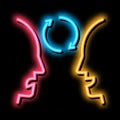 human dementia neon glow icon illustration