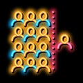 human dementia per population neon glow icon illustration