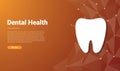Human dental tooth template banner design with free space for text - vector