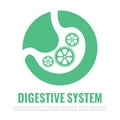 Human digestive system icon, stomach digestion symbol