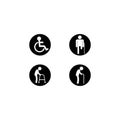 Human disabled icon logo vector icon