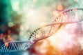 Human dna biological concept on a soft bokeh background created with generative AI technology Royalty Free Stock Photo