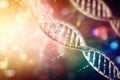 Human dna biological concept on a soft bokeh background created with generative AI technology Royalty Free Stock Photo