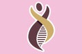 Human DNA and genetic sticker logo design. Emblem, Concept Design, Royalty Free Stock Photo