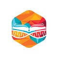 DNA book vector logo design. Genetical book vector logo template. Royalty Free Stock Photo