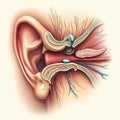 Human Ear Anatomy: Detailed Cross-Section Royalty Free Stock Photo