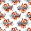 Human Ear Anatomy Pattern Medical Illustration Royalty Free Stock Photo