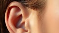 Human ear close up. Concept World Deaf Day Royalty Free Stock Photo