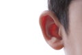 Human ear closeup. Royalty Free Stock Photo