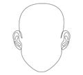 Human ear continuous one line drawing. Royalty Free Stock Photo