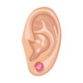 Human ear & earring Royalty Free Stock Photo