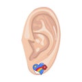 Human ear & earring Royalty Free Stock Photo