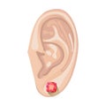 Human ear & earring
