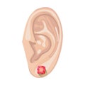 Human ear & earring Royalty Free Stock Photo
