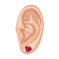 Human ear & earring Royalty Free Stock Photo