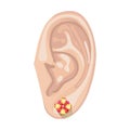 Human ear & earring Royalty Free Stock Photo