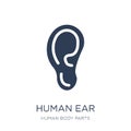 Human Ear icon. Trendy flat vector Human Ear icon on white background from Human Body Parts collection Royalty Free Stock Photo