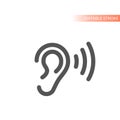 Human ear and listening line icon Royalty Free Stock Photo