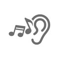 Human ear and music notes vector icon Royalty Free Stock Photo