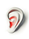 Human ear in pain Royalty Free Stock Photo