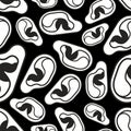 Human Ear pattern seamless. Ears background Royalty Free Stock Photo