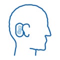 Human Ear doodle icon hand drawn illustration Royalty Free Stock Photo