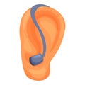 Human ear wearing hearing aid improving hearing loss Royalty Free Stock Photo