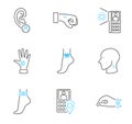 Human electronic tagging outline icon collection set vector illustration.