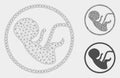 Human Embryo Vector Mesh Carcass Model and Triangle Mosaic Icon