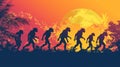 Human evolution concept illustration Royalty Free Stock Photo