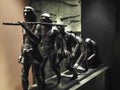 Human evolution copper sculpture Royalty Free Stock Photo