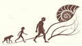 Human Evolution Journey: Ancestry & Progress Vector Art, vector design Generative AI Royalty Free Stock Photo