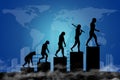 Human evolution into modern world Royalty Free Stock Photo