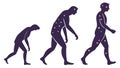 Human Evolution Progression Silhouette Vector, vector design Generative AI Royalty Free Stock Photo
