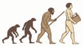 Human evolution sequence: early hominids to modern man, vector design Generative AI Royalty Free Stock Photo