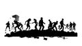 Human Evolution Silhouette Progress Art, vector design Generative AI Royalty Free Stock Photo