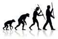 Human Evolution Silhouette Sequence on White Background Royalty Free Stock Photo