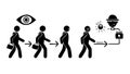 Human Evolution Stages History Progress Silhouette, vector design Generative AI Royalty Free Stock Photo