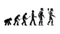 Human Evolution Stages: From Primate to Modern Man, vector design Generative AI Royalty Free Stock Photo