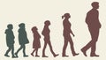 Human Evolution Stages Vector, Progress, History, and Development, vector design Generative AI Royalty Free Stock Photo